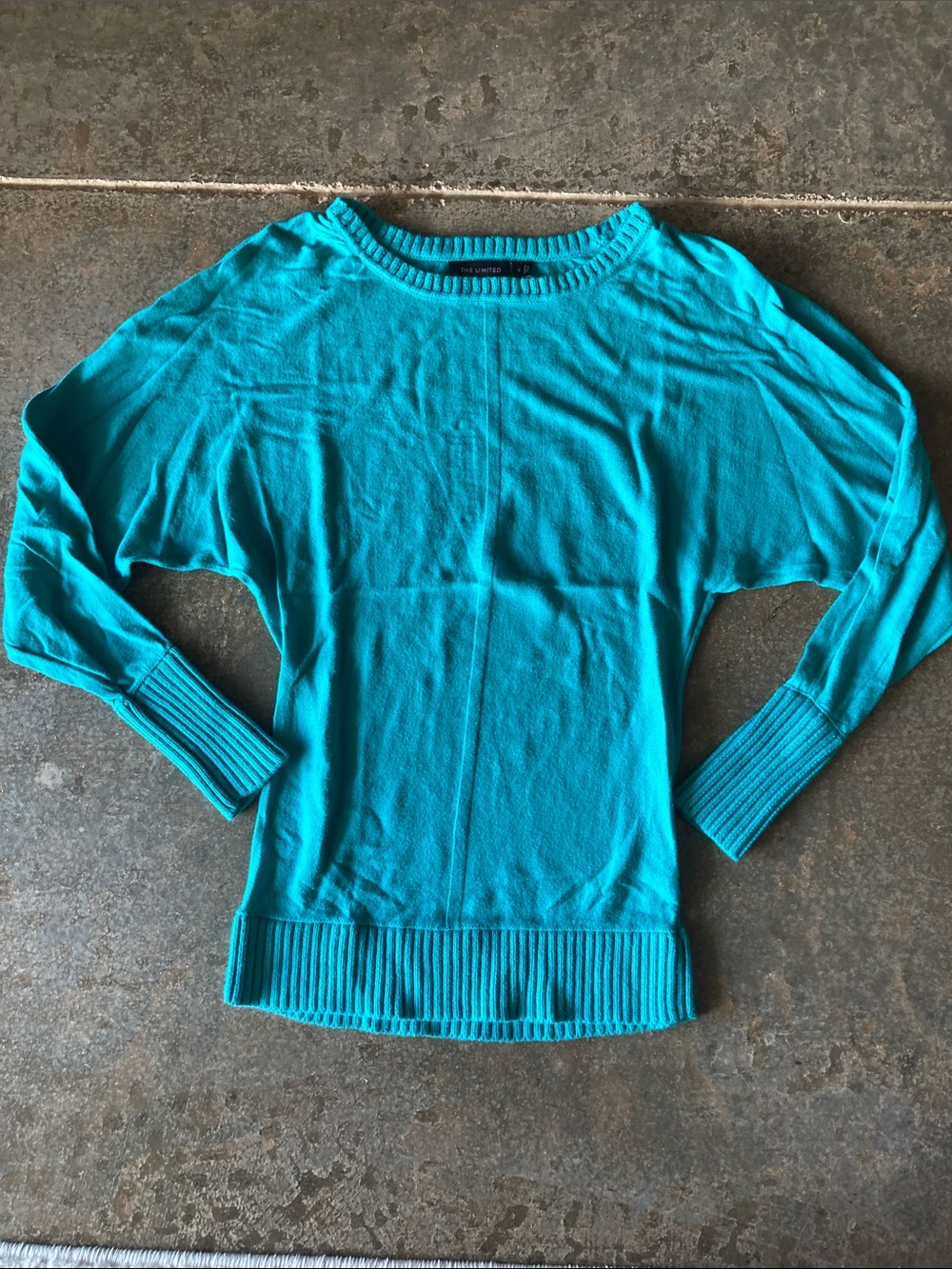 The Limited Teal Scoop Neck Lightweight Sweater